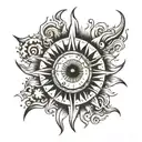 You know the sun, in the middle of which is a single eye tattoo design idea