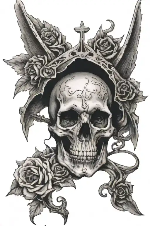 holy death tattoo design idea