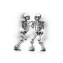 Two skeletons dancing tattoo design idea