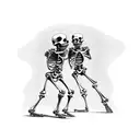 Two skeletons dancing tattoo design idea