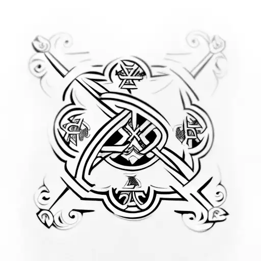 orthodox cross with a dark aesthetic  tattoo design idea