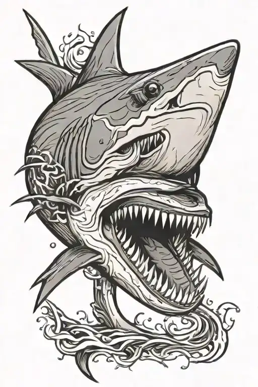 mako shark tattoo design idea