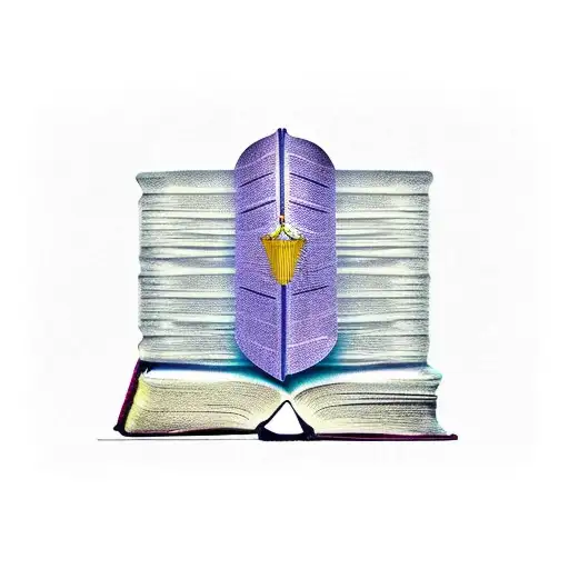 A tattoo of a law book with a waterfall cascading down its pages tattoo design idea