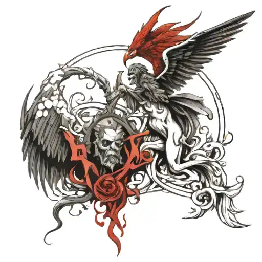 good vs evil tattoo design idea