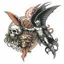 good vs evil tattoo design idea