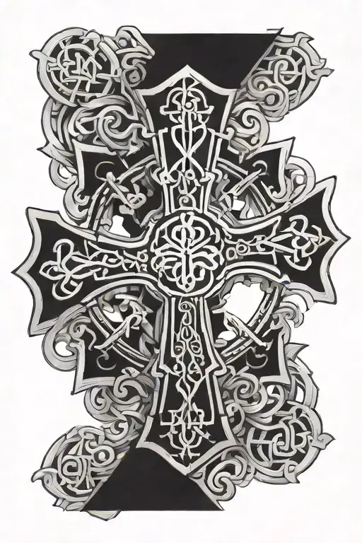 mechanical engineer Celtic cross Ripley family crest  tattoo design idea