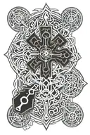 mechanical engineer Celtic cross made tattoo design idea