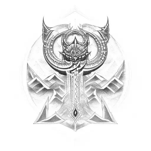 berserk symbol and leviathan rune tattoo design idea