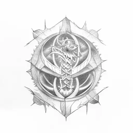 berserk symbol from anime and leviathan symbol tattoo design idea