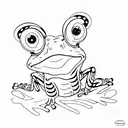 frog one line  tattoo design idea
