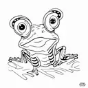 frog one line  tattoo design idea
