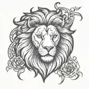 lion and heart tattoo design idea