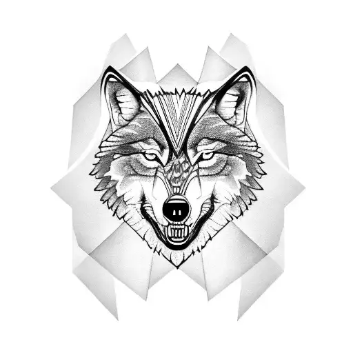 Wolf and a cross tattoo design idea
