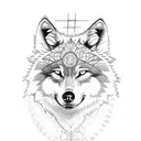 Wolf and a cross tattoo design idea