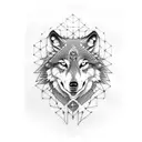Wolf and a cross tattoo design idea