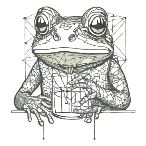 frog in whiskey glass smoking a cigarette tattoo design idea
