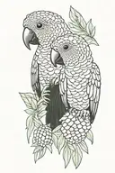 green cheek conure and pineapple green cheek conure cuddles  tattoo design idea