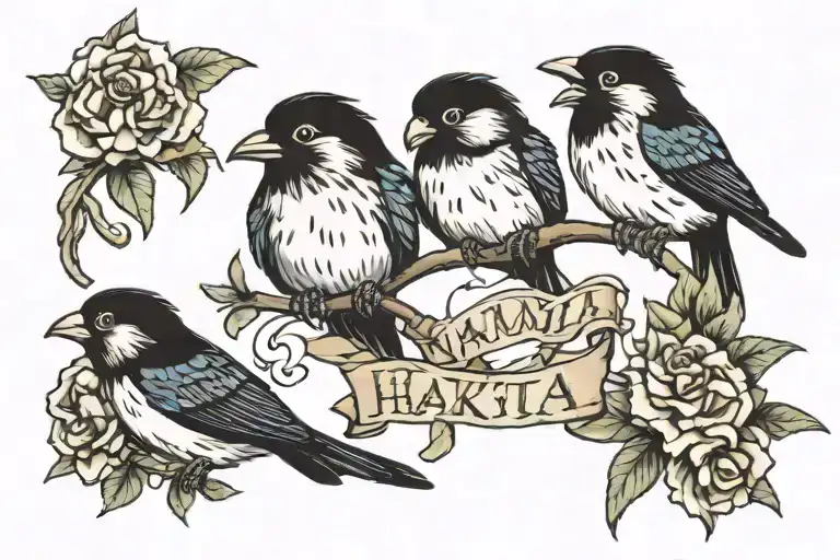 hakuna matata combined three little birds carpe diem memento tattoo design idea