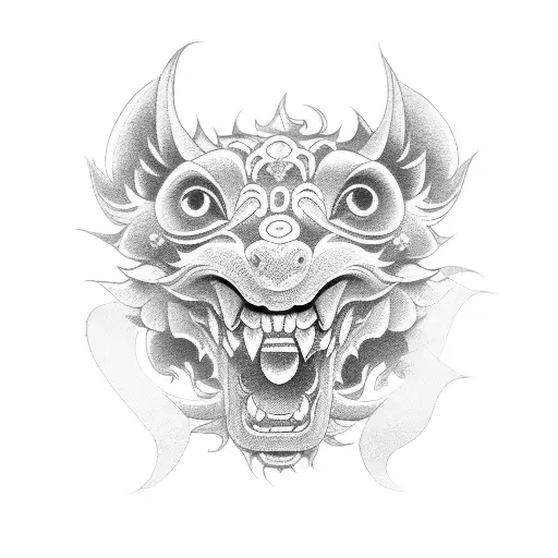 Foo Dog tattoo design idea