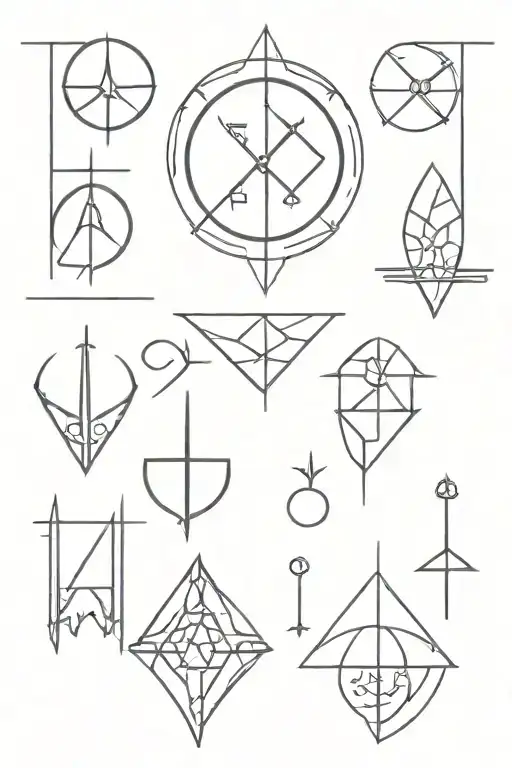 arcane mass of sigils tattoo design idea