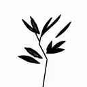 olive branch, abstract, fine line, 6 inches, simple, aesthetic  tattoo design idea