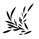 olive branch, abstract, fine line, 6 inches, simple, aesthetic  tattoo design idea