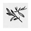 olive branch, abstract, fine line, 6 inches, simple, aesthetic  tattoo design idea