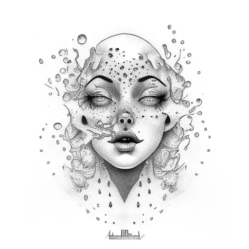 shower with drain tattoo design idea