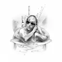 shower with drain tattoo design idea