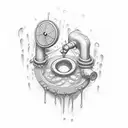 shower with drain tattoo design idea
