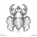 poop worms crawfish  tattoo design idea