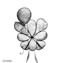 4 leaf clover balloons  tattoo design idea