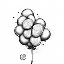 4 leaf clover balloons  tattoo design idea