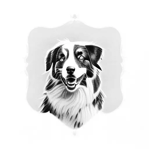 australian shepherd tattoo design idea