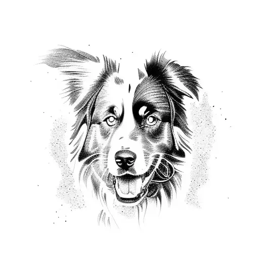 australian shepherd tattoo design idea