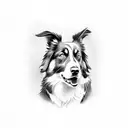 australian shepherd tattoo design idea