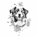 australian shepherd tattoo design idea