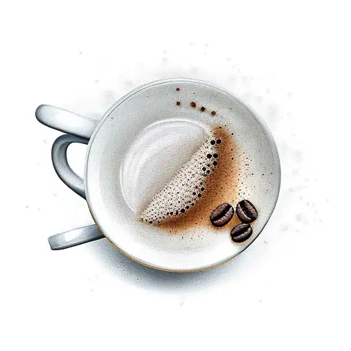 coffee cup coffee beans tattoo design idea