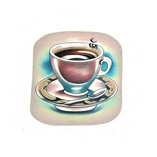 coffee cup coffee beans tattoo design idea