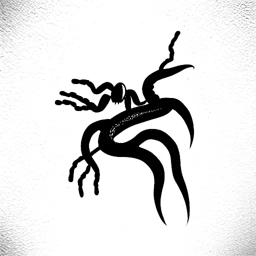 snake on a spider web tattoo design idea