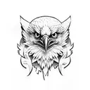 eagle with cross tattoo design idea