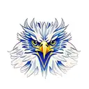 eagle with cross necklace tattoo design idea