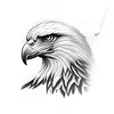 eagle with cross necklace tattoo design idea