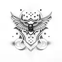 cuervo y calavera tattoo design idea