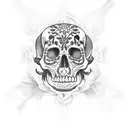 cuervo y calavera tattoo design idea