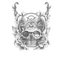 cuervo y calavera tattoo design idea