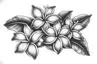 hawaiian islands and plumeria flowers intertwined tattoo design idea