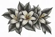 hawaiian islands and plumeria flowers intertwined tattoo design idea