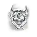 cracked skull ocean botton  tattoo design idea