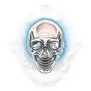 cracked skull ocean botton  tattoo design idea